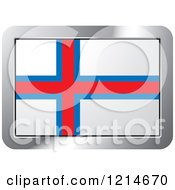 Clipart Of A Faroe Island Flag And Silver Frame Icon Royalty Free Vector Illustration