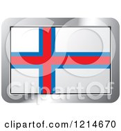 Poster, Art Print Of Faroe Island Flag And Silver Frame Icon