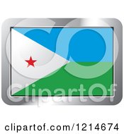 Poster, Art Print Of Dijbouti Flag And Silver Frame Icon