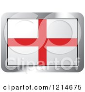 Poster, Art Print Of England Flag And Silver Frame Icon