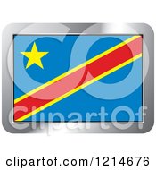 Clipart Of A Congo Flag And Silver Frame Icon Royalty Free Vector Illustration