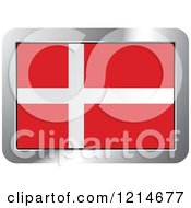 Poster, Art Print Of Denmark Flag And Silver Frame Icon