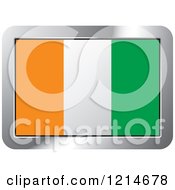 Poster, Art Print Of Cote D Ivoire Flag And Silver Frame Icon