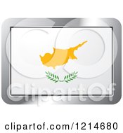 Clipart Of A Cyprus Flag And Silver Frame Icon Royalty Free Vector Illustration