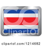 Clipart Of A Costa Rica Flag And Silver Frame Icon Royalty Free Vector Illustration by Lal Perera