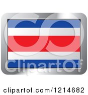 Poster, Art Print Of Costa Rica Flag And Silver Frame Icon