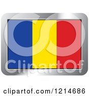 Clipart Of A Chad Flag And Silver Frame Icon Royalty Free Vector Illustration