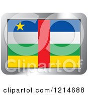 Poster, Art Print Of Central African Republic Flag And Silver Frame Icon