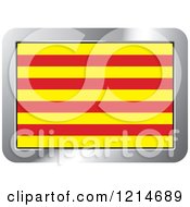 Poster, Art Print Of Catalonia Flag And Silver Frame Icon