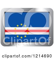 Poster, Art Print Of Cape Verde Flag And Silver Frame Icon