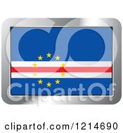 Clipart Of A Cape Verde Flag And Silver Frame Icon Royalty Free Vector Illustration