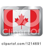 Canada Flag And Silver Frame Icon