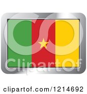 Poster, Art Print Of Cameroon Flag And Silver Frame Icon