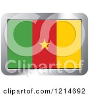 Clipart Of A Cameroon Flag And Silver Frame Icon Royalty Free Vector Illustration