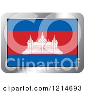 Poster, Art Print Of Cambodia Flag And Silver Frame Icon