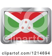 Poster, Art Print Of Burundi Flag And Silver Frame Icon