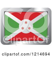 Clipart Of A Burundi Flag And Silver Frame Icon Royalty Free Vector Illustration