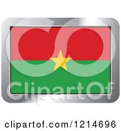 Poster, Art Print Of Burkina Faso Flag And Silver Frame Icon