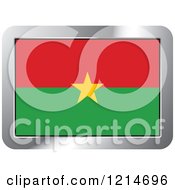 Clipart Of A Burkina Faso Flag And Silver Frame Icon Royalty Free Vector Illustration