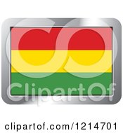 Clipart Of A Bolivia Flag And Silver Frame Icon Royalty Free Vector Illustration