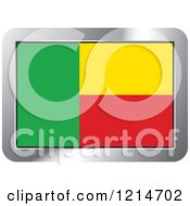 Clipart Of A Benin Flag And Silver Frame Icon Royalty Free Vector Illustration