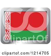 Poster, Art Print Of Belarus Flag And Silver Frame Icon