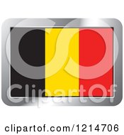 Clipart Of A Belgium Flag And Silver Frame Icon Royalty Free Vector Illustration