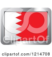 Clipart Of A Bahrain Flag And Silver Frame Icon Royalty Free Vector Illustration