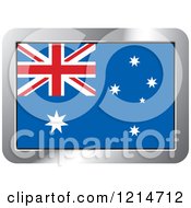 Poster, Art Print Of Australia Flag And Silver Frame Icon
