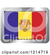 Clipart Of An Andorra Flag And Silver Frame Icon Royalty Free Vector Illustration