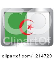 Poster, Art Print Of Algeria Flag And Silver Frame Icon