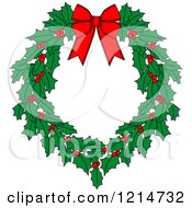 Poster, Art Print Of Christmas Holly Wreath 4