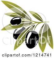Poster, Art Print Of Black Olives With Leaves 3