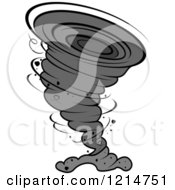 Clipart Of A Grayscale Twister Tornado Royalty Free Vector Illustration