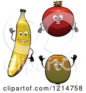 Poster, Art Print Of Banana Kiwi And Pomegranate Characters