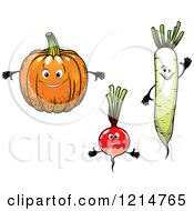 Pumpkin Radish And Daikon Radish Characters