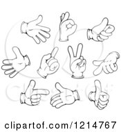 Poster, Art Print Of Black And White Gloved Hand Gestures 3