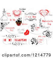 Clipart Of Valentine Greetings And Sayings 12 Royalty Free Vector Illustration
