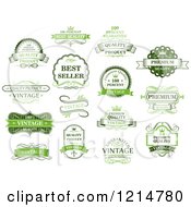 Poster, Art Print Of Vintage Green Retail Quality Guarantee Labels
