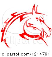 Poster, Art Print Of Red Tribal Horse Head 2