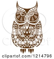 Clipart Of A Chubby Brown Owl 3 Royalty Free Vector Illustration