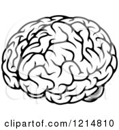 Clipart Of A Black And White Human Brain 3 Royalty Free Vector Illustration
