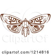 Poster, Art Print Of Brown Woodcut Moth