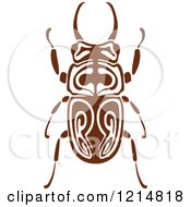 Poster, Art Print Of Brown Woodcut Beetle 2