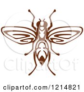 Poster, Art Print Of Brown Woodcut Wasp