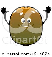 Clipart Of A Happy Kiwi Character Royalty Free Vector Illustration