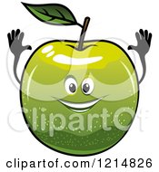 Poster, Art Print Of Happy Green Apple Character