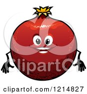 Clipart Of A Happy Pomegranate Character Royalty Free Vector Illustration