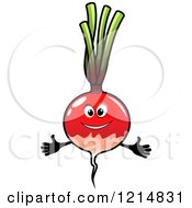 Clipart Of A Happy Radish Character Royalty Free Vector Illustration