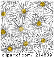 Poster, Art Print Of Seamless White Daisy Flower Pattern